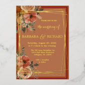 Invitation En Aluminium Terracotta Boho Automne Floral Aquarelle (Recto)