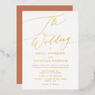 Invitation En Aluminium Terracotta Boho Le Mariage de   Or