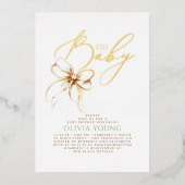 Invitation En Aluminium Terracotta Bow Fall Gender Neutral Baby Shower (Recto)