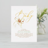 Invitation En Aluminium Terracotta Bow Fall Gender Neutral Baby Shower (Debout devant)