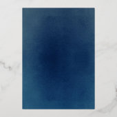 Invitation En Aluminium Terracotta Burnt Orange Floral Mariage bleu marine (Verso)