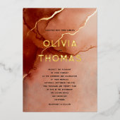 Invitation En Aluminium Terracotta Elégante Plage moderne Mariage de autom (Recto)
