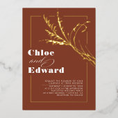 Invitation En Aluminium Terracotta Moderne Pampas Mariage Boho Grass (Recto)