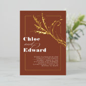 Invitation En Aluminium Terracotta Moderne Pampas Mariage Boho Grass (Debout devant)