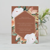 Invitation En Aluminium Terre cuite | Baptême floral du désert (Debout devant)