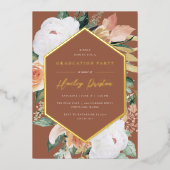 Invitation En Aluminium Terre cuite | Desert Floral Graduation Party (Recto)