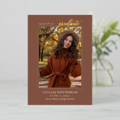 Invitation En Aluminium Terre Cuite Diplômé Photo Moderne (Debout devant)