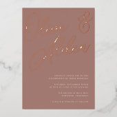 Invitation En Aluminium Terre cuite | Mariage Rose Gold (Recto)
