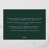 Invitation En Aluminium Terre cuite verte baby shower abstrait d'aquarelle (Verso)