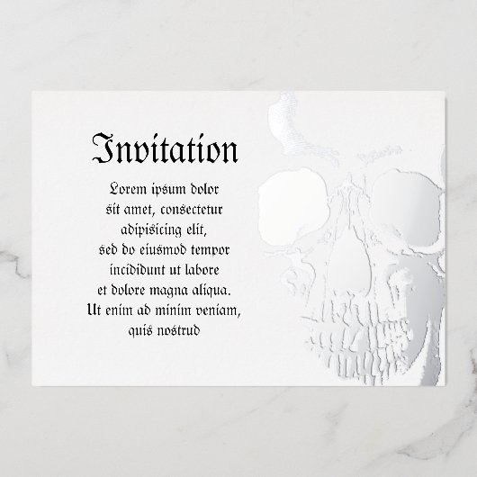 Invitation En Aluminium Tête de mort (Recto)