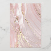 Invitation En Aluminium Texte de feuille d'or rose Première communion (Verso)