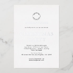 Invitation En Aluminium Texte de Noël Moderne pour Entreprise Fête de Luxe