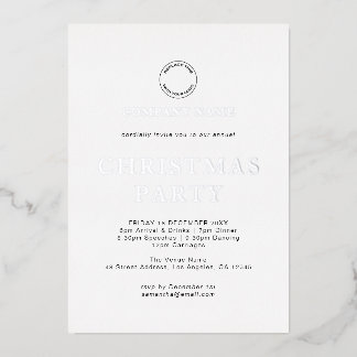 Invitation En Aluminium Texte de Noël Moderne pour Entreprise Fête de Luxe
