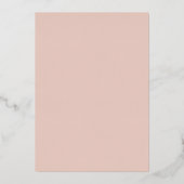Invitation En Aluminium Texte en or rose Baptême fleurs boho (Verso)