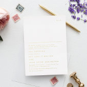 Invitation En Aluminium Texte Or Monogramme simple et élégant