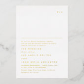 Invitation En Aluminium Texte Or Monogramme simple et élégant (Recto)