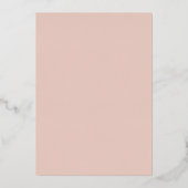 Invitation En Aluminium texte or rose baptême fleurs boho (Verso)