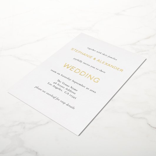 Invitation En Aluminium Texte simple Mariage de code QR uniquement réel (Rotation)