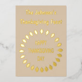 Invitation En Aluminium Thanksgiving Chêne Feuilles Fête personnalisée inv (Recto)