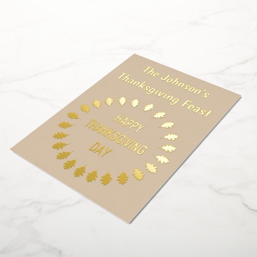 Invitation En Aluminium Thanksgiving Chêne Feuilles Fête personnalisée inv (Rotation)