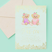 Thé à la peluche ours en or mint Fête prénatale Fe
