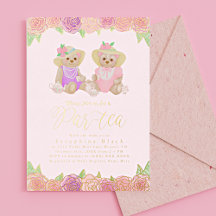 Thé à la poupée mignon ours en peluche floral Baby