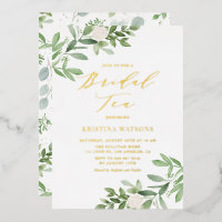 Thé de mariage aux fleurs blanches et verdure à l'