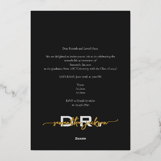 Invitation En Aluminium The Doctor Doctoral Graduation Chic Photo Magazine (Verso)