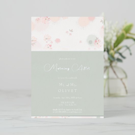 Invitation En Aluminium Thé Roses Douceur Lendemain (Debout devant)