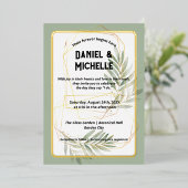 Invitation En Aluminium Thème Botanique Mariage Arché Noir Moderne (Debout devant)