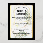 Invitation En Aluminium Thème Botanique Mariage Arché Noir Moderne (Recto)