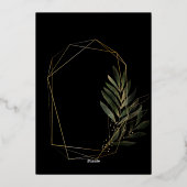 Invitation En Aluminium Thème Botanique Mariage Arché Noir Moderne (Verso)