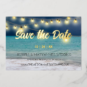 Invitation En Aluminium Thème de plage océanique Enregistrer la date