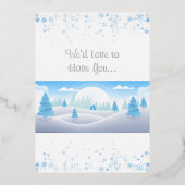 Invitation En Aluminium Thème d'hiver Noël (Recto)