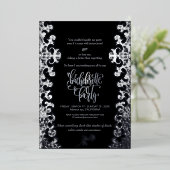 Invitation En Aluminium Thème gothique Black Bachelorette Party (Debout devant)