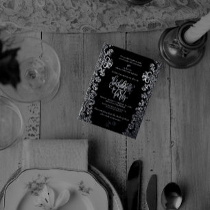 Invitation En Aluminium Thème gothique Black Bachelorette Party