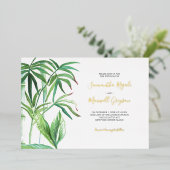 Invitation En Aluminium Thème Mariage tropical verdure (Debout devant)