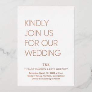 Invitation En Aluminium Tiffany Bold Mariage moderne