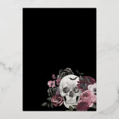 Invitation En Aluminium Til Death Aquarelle Crâne Rose Mariage gothique (Verso)