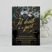 Invitation En Aluminium Til Death Do Us Part Skeleton Photo Save Date (Debout devant)