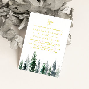 Invitation En Aluminium Timber Grove Mariage en forêt hivernale