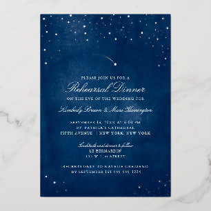 Invitation En Aluminium Tir Star Blue Watercolor Mariage Rehearsal
