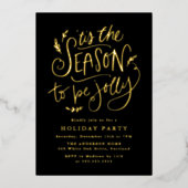 Invitation En Aluminium 'Tis The Season to be Jolly Black Holiday Party (Recto)