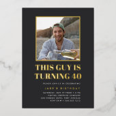 Invitation En Aluminium Titre 40e anniversaire de la fête Photo (Recto)