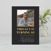 Invitation En Aluminium Titre 40e anniversaire de la fête Photo (Debout devant)