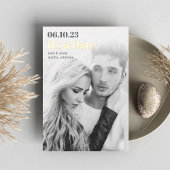 Invitation En Aluminium Titre | Photo Verticale Moderne Enregistrer La Dat