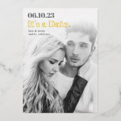 Invitation En Aluminium Titre | Photo Verticale Moderne Enregistrer La Dat (Recto)