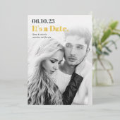 Invitation En Aluminium Titre | Photo Verticale Moderne Enregistrer La Dat (Debout devant)