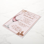 Invitation En Aluminium Toast Floral Fête des mariées, Rose Bleu, Or Rose (Rotation)