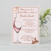 Invitation En Aluminium Toast Floral Fête des mariées, Rose Bleu, Or Rose (Debout devant)